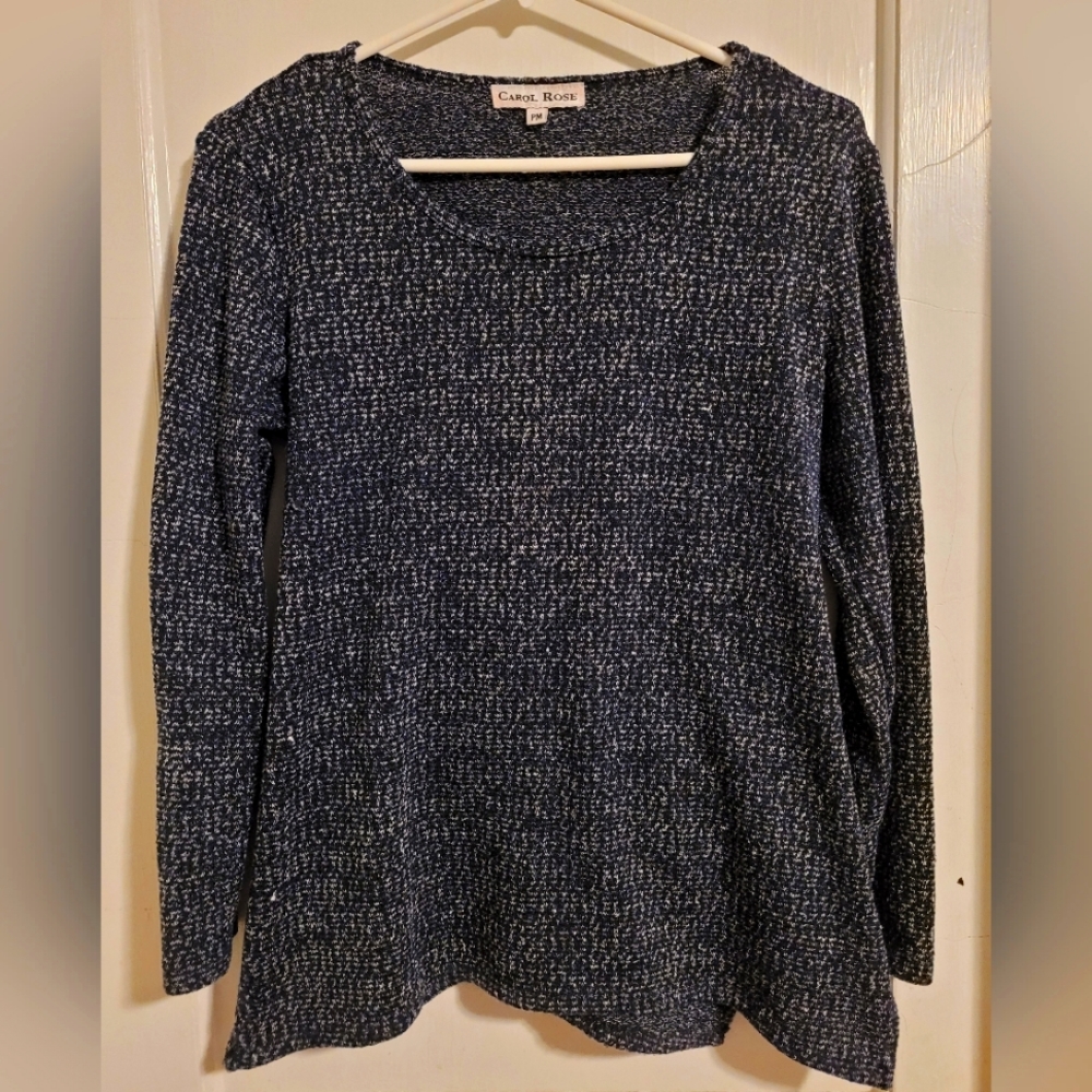 Black sweater top, long sleeve, knit